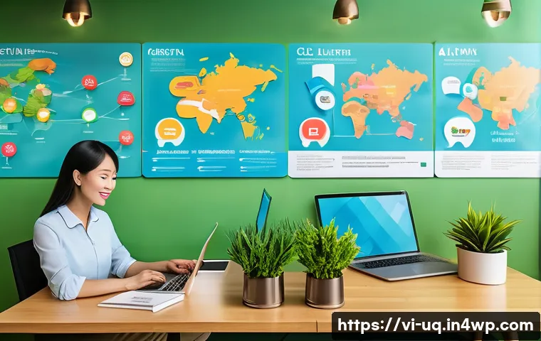 고객 여정 맵을 활용한 마케팅 전략 - A detailed, vibrant digital illustration of a Vietnamese customer journey map displayed on a modern ...