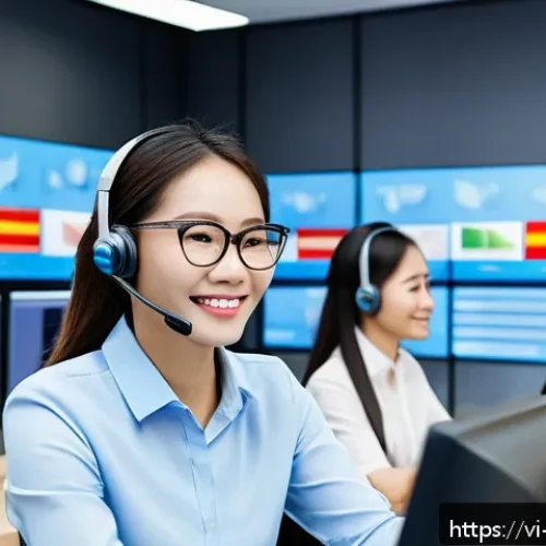 Home 30 고객 여정 맵에 대한 고객 피드백 활용 - A modern Vietnamese e-commerce customer service center with diverse young staff actively analyzing c...